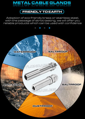 Stainless Steel IP68 Cable Glands, Spiral Strain Relief, Inox 304, 316 or 316L, Metric Pitch, M12~M50