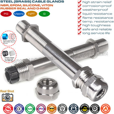 Metalen kabelwartel lange draad IP68, 304/316 roestvrijstalen PG en metrische wartels met extralange (ultralange) draad
