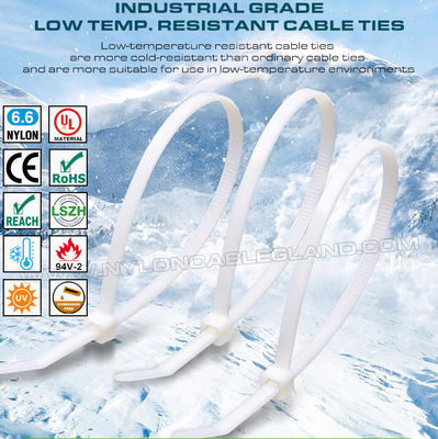Kabelbinder voor lage temperaturen -40°C, 150x3,6mm Koudebestendige kabelbinder Nylon 6.6 voor koude omgevingen